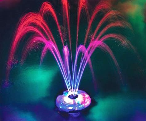 Floating Pool Fountain With Led Lights | Shelly Lighting