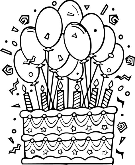 Birthday Cake Coloring Pages | Wecoloringpage.com