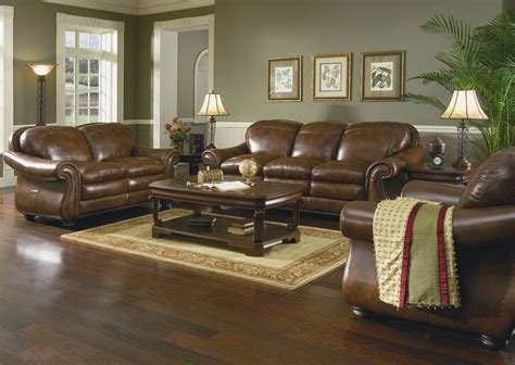 Living Room Decor Brown Leather Couch — Randolph Indoor and Outdoor Design