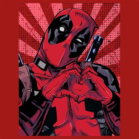 Juniors Womens Marvel Deadpool Heart You T-Shirt - Red - X Large ...