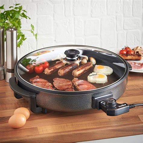 Large Multi Cooker - Electric Frying Pan 42cm with Glass Lid | in ...