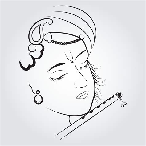 shri Krishna ji decent line art 13826914 Vector Art at Vecteezy