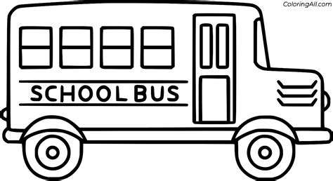 Easy School Bus Coloring Page - ColoringAll