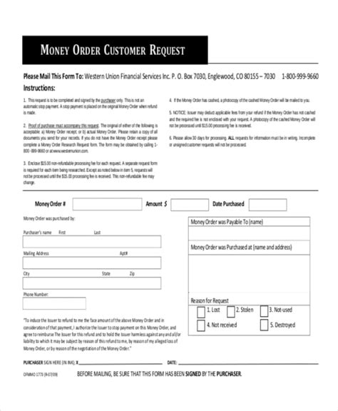 8+ Money Order Forms - Free Samples, Examples Format Download | Free ...