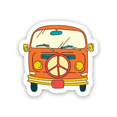 Retro Van - Laptop Sticker - Dot Badges