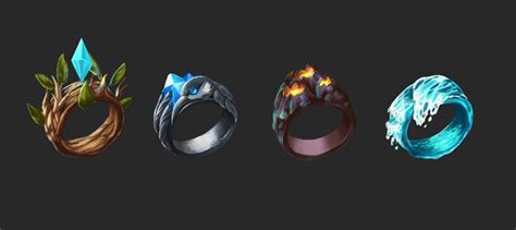 ArtStation - Elemental Rings, Daria Silbern | Fantasy rings magic ...