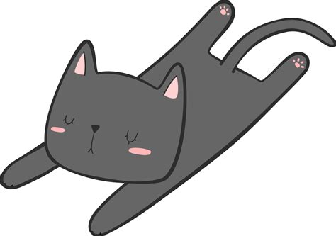 Cute Kitty Cat Laying Down Cartoon Element 9973931 PNG