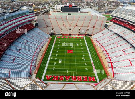 Memorial Stadium, Football Field, University of Nebraska Cornhuskers ...