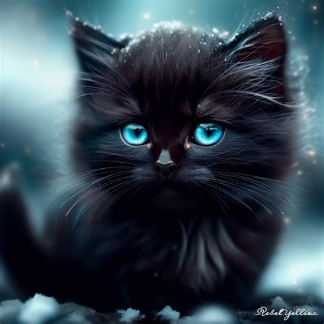 Black kitten with blue eyes by xRebelYellx on DeviantArt