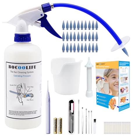 BOCOOLIFE Ear Cleaning Kit, Ear Wax Removal Tool Ears Cleaner, Ear Wash ...