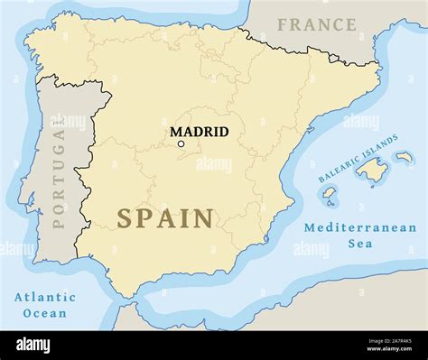 Madrid map location. Find city on map of Spain - vector illustration ...