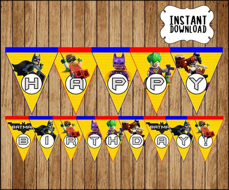 Printable Lego Batman Banner instant download, Lego Batman Movie ...