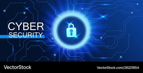 Horizontal banner cyber security information Vector Image