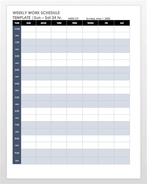 24 Hour Work Schedule Template Excel | DocTemplates