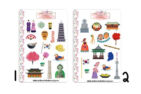 South Korea Stickers Seoul Stickers Travel Stickers | Etsy