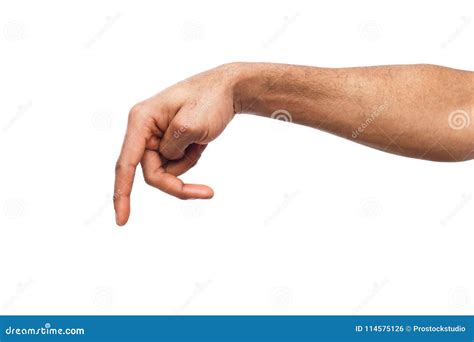 Hand Gestures - Man Pointing Down, Isolated Stock Photo - Image of ...