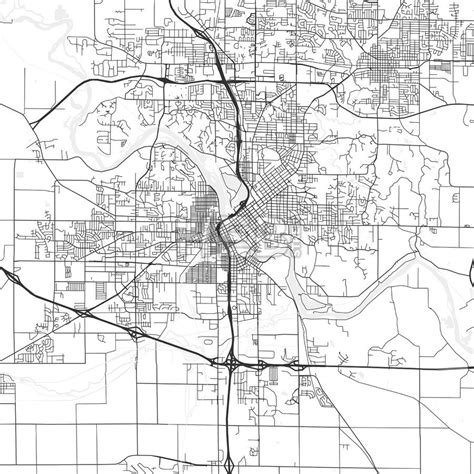 Cedar Rapids, Iowa - Area Map - Light - HEBSTREITS Sketches | Area map ...