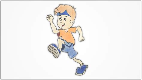 How to draw a boy running step by step - YouTube