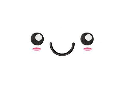 Kawaii Face Smile Machine Embroidery Design – Daily Embroidery