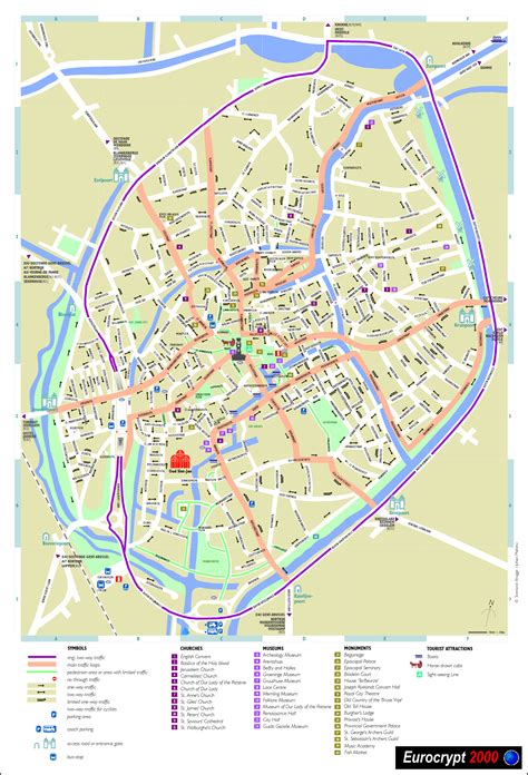 Bruges Map Tourist Attractions - TravelsFinders.Com