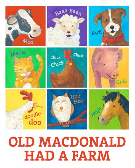 Old MacDonald Farm Animal Poster Children's Art Farm