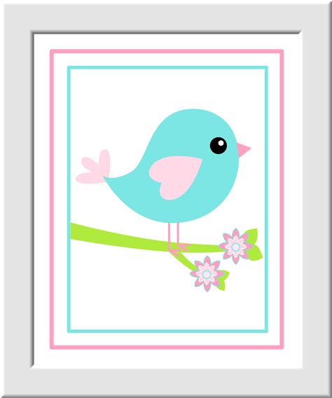 Pink Aqua Baby Girl Nursery Wall Art Birds You Are My Sunshine ...