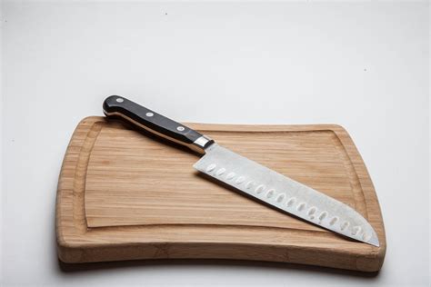 Free photo: Wooden cutting board with knife - Board, Chop, Cooking ...