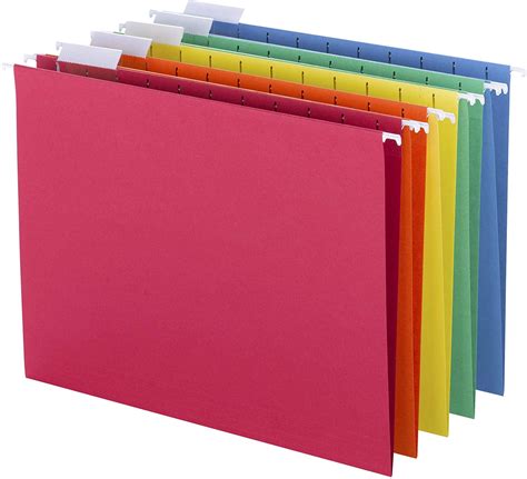 Smead Colored Hanging File Folder with Tab, 1/5-Cut Adjustable Tab ...