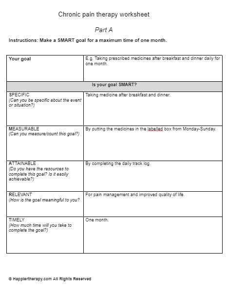 Chronic Pain Therapy Worksheet | HappierTHERAPY