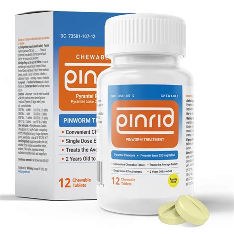 Pin-Rid | Pinworm Treatment | Pyrantel Pamoate 250 mg | 12 Chewable ...