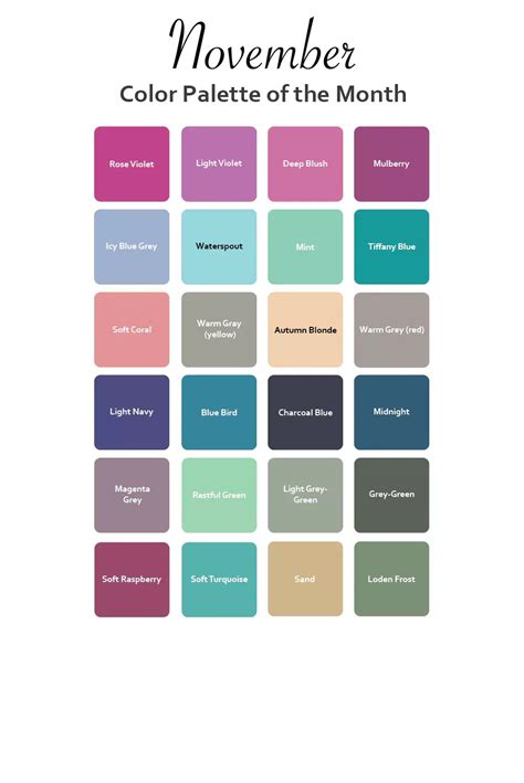 November Color Palette of the Month - 2022 in 2023 | November colors ...