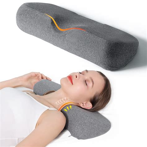 Cervical Neck Pillow for Sleeping, Memory Foam Pillow Neck Bolster ...