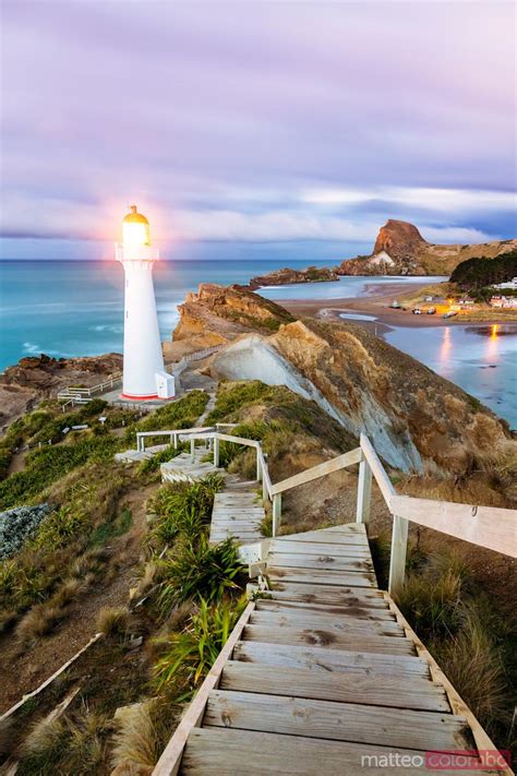 - Castle Point lighthouse at dawn, Wellington region, New Zealand ...