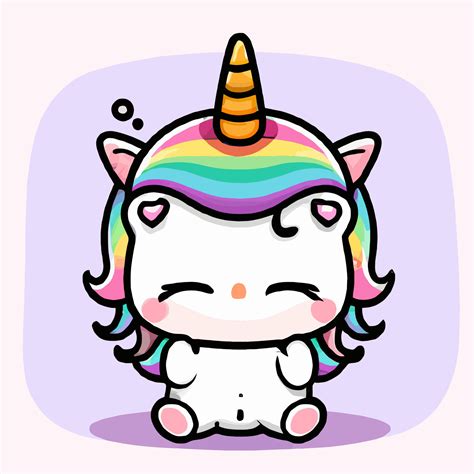 Cute Unicorn illustration Unicorn kawaii chibi vector drawing style ...