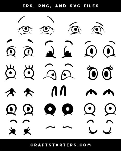 Happy Cartoon Eyes Silhouette Clip Art