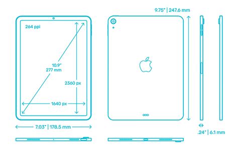 Apple iPad Air (5th Gen) Dimensions & Drawings | Dimensions.com