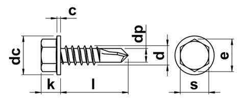 No.14 x 25mm Self Tapping Screws TEK Hex Flange Head in A2 Stainless ...