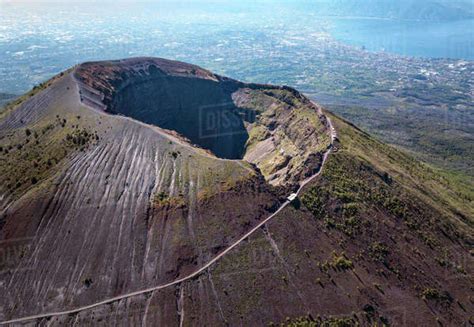 Aerial view of Mount Vesuvius volcano, Naples, Campania, Italy, Europe ...