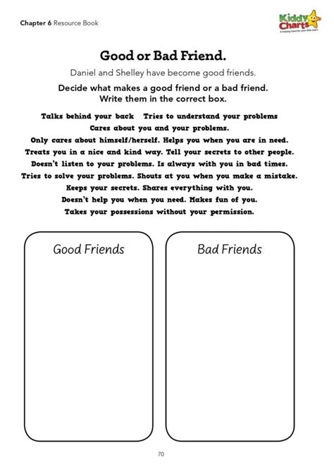 Good Friend Activity for Kids Printable - kiddycharts.com