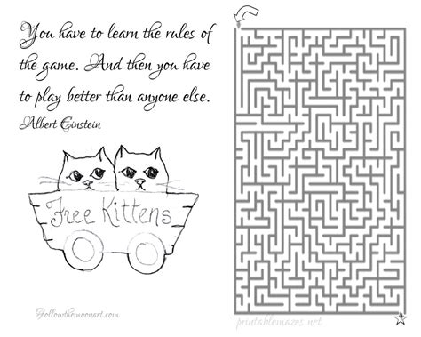 New Free Kittens cat maze puzzle to print - FREE CRAFT PATTERNS