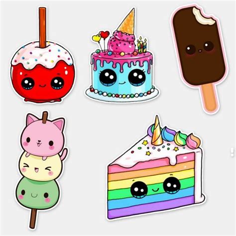 Funny food stickers | Zazzle | Cute kawaii drawings, Cute doodle art ...