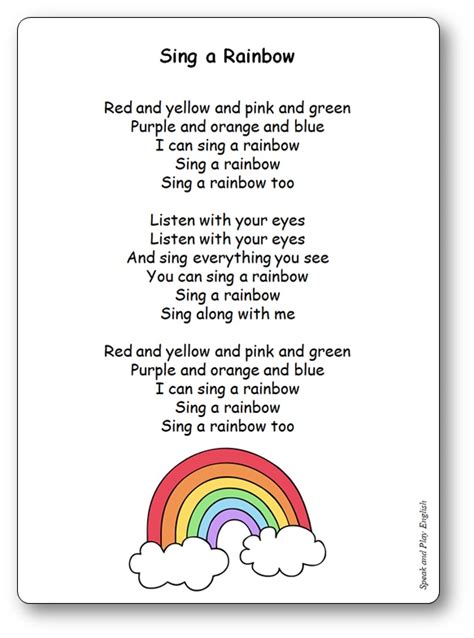 Sing a Rainbow – Nursery Rhyme with Lyrics in French and in English