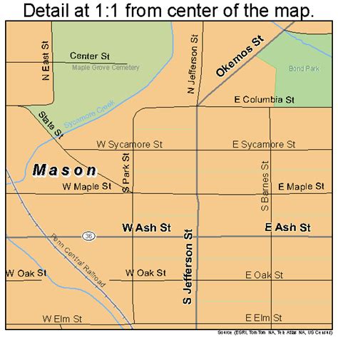 Mason Michigan Street Map 2652180