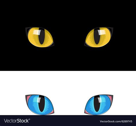 Yellow cat eyes Royalty Free Vector Image - VectorStock