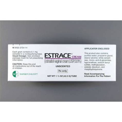 Estrace Estrogen Estradiol 0.01% Vaginal Cream Tube 42.5 Gram - SupremeMed