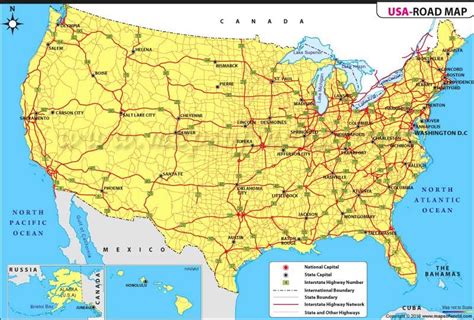 US Road Map, Road Map of USA | Usa road map, Usa map, Us travel map