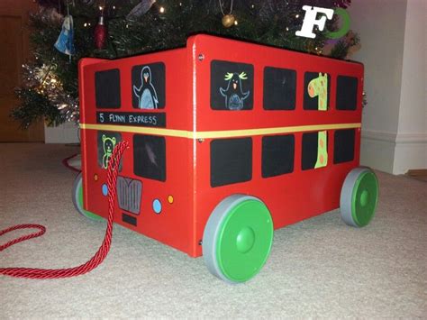 Ikea Flisat Hack - London Bus - pull along toy box | Ikea toy storage ...