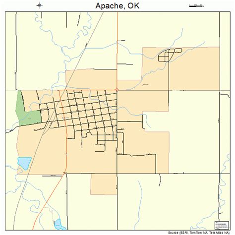 Apache Oklahoma Street Map 4002300