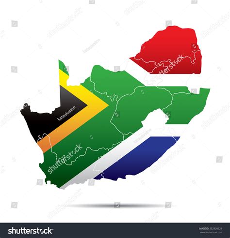 South Africa Map Flag Stock Vector (Royalty Free) 252920329 | Shutterstock