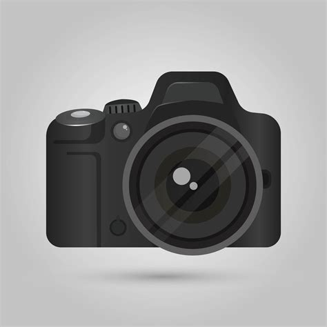 Realistic DSLR Camera Front View With Gradient background Vector ...